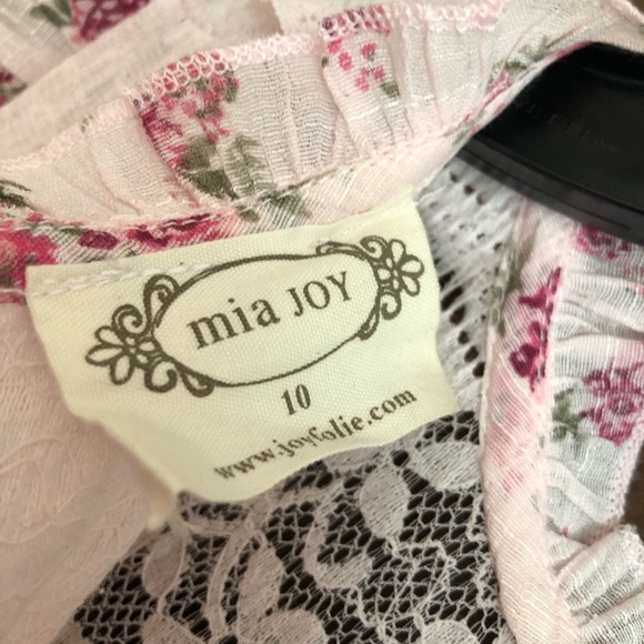 Joyfolie Mia Joy Caroline pink floral maxi dress girls 10 pink rose ruffles lace - Picture 8 of 12